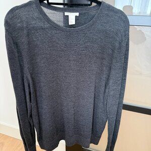 H&M Womens Merino Wool Dark Grey Sweater Size L Excellet Condition!